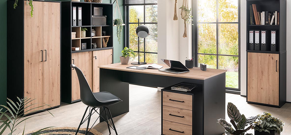 Möbelprogramm Aino Eiche/Schwarz