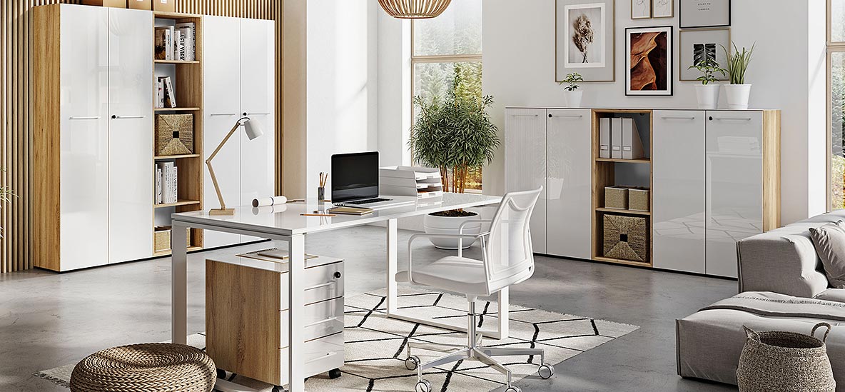 Möbelprogramm Monteria Weiß/Navarraeiche